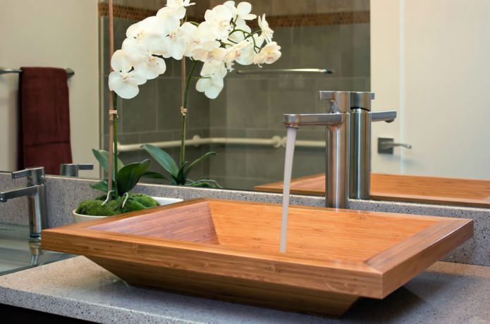 деревянная раковина для ванной