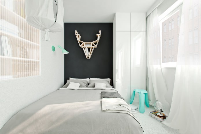 европейский дизайн спальни в квартире 41 кв. м.