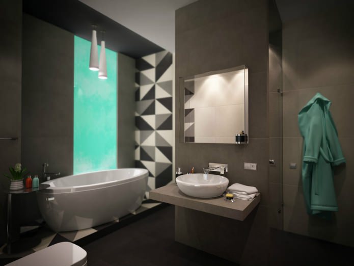 дизайн ванной комнаты совмещенной с туалетом