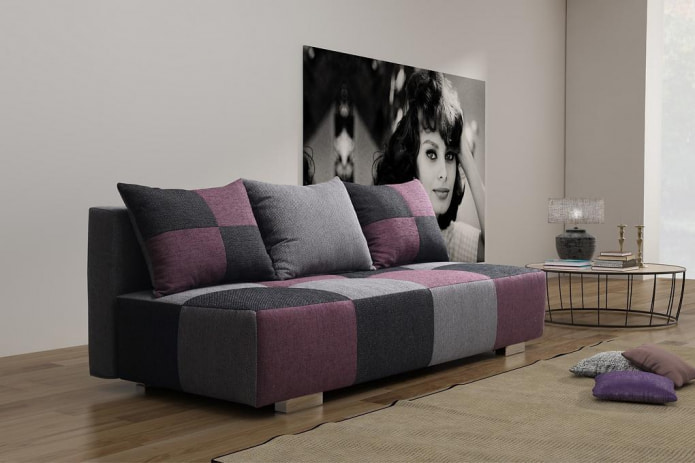 серо-фиолетовый диван