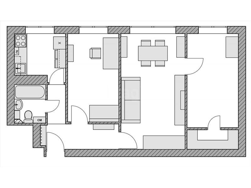 Дизайн Квартиры 57 Кв 2 Комнатная