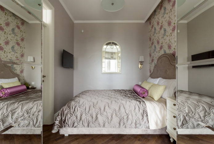 спальная комната в стиле классика в хрущевке