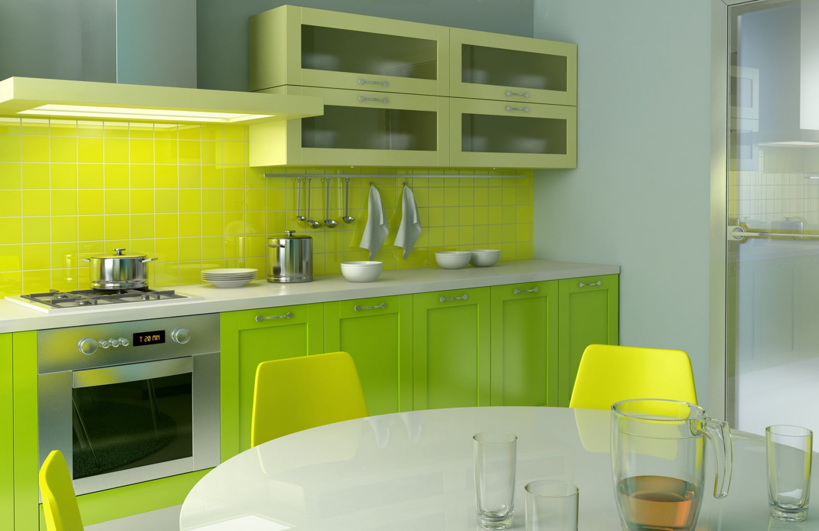 Зеленая Мебель На Кухне