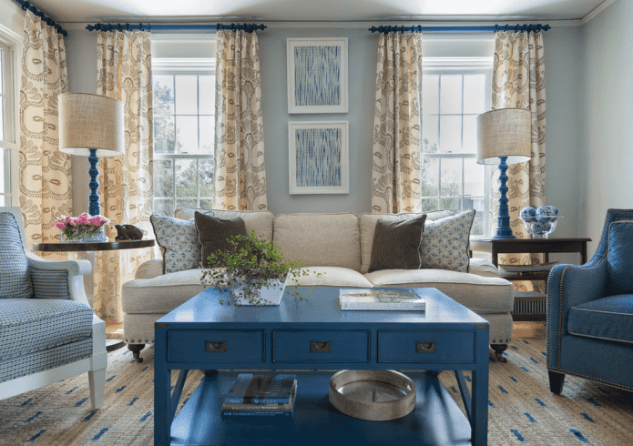 голубая гостиная в стиле прованс
