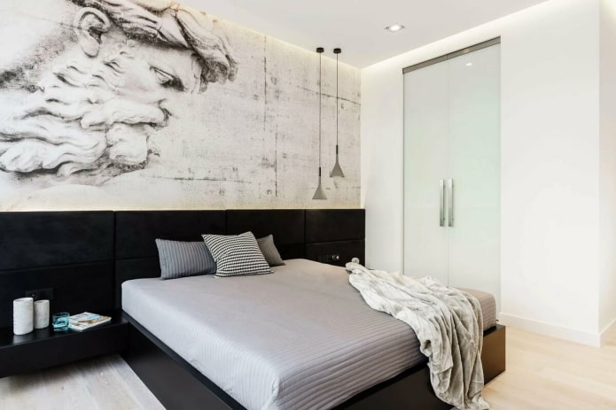 спальная комната в стиле минимализм в хрущевке