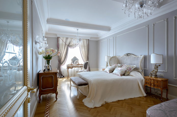 отделка спальной комнаты в классическом стиле