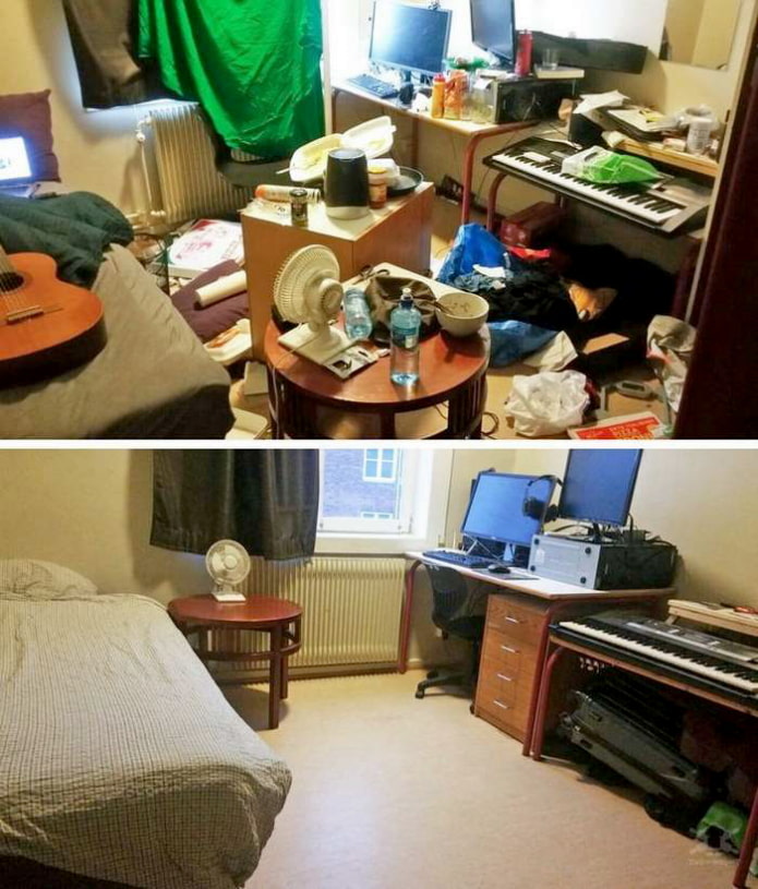 Комната подростка до и после уборки