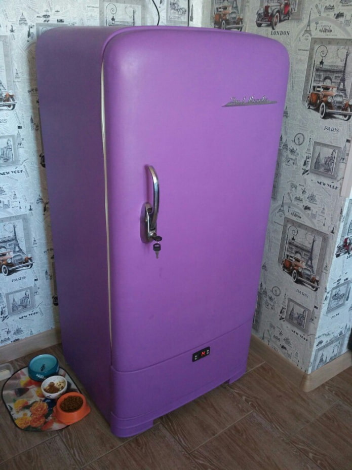 сиреневый холодильник