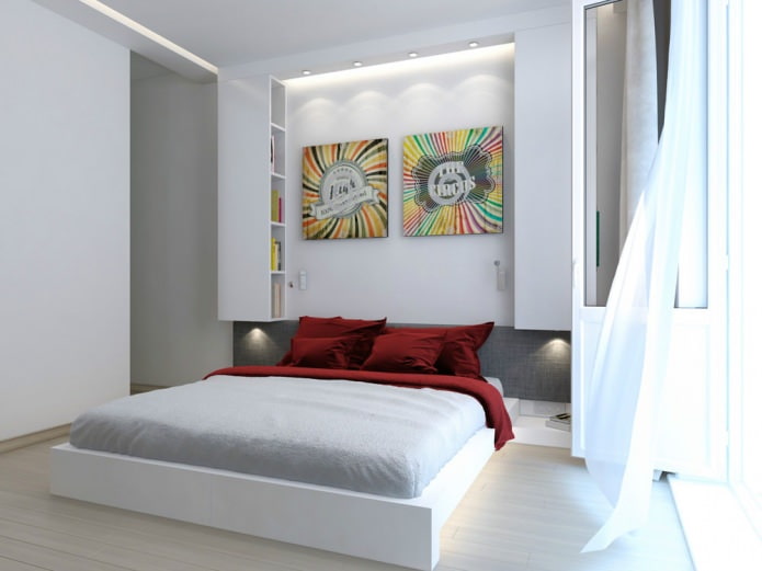 спальня в дизайне интерьера квартиры-студии 47 кв. м.