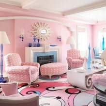 Дизайн гостиной в розовых тонах: 50 фото примеров-7