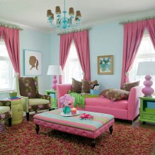 Дизайн гостиной в розовых тонах: 50 фото примеров-6