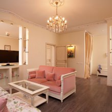 Дизайн гостиной в розовых тонах: 50 фото примеров-11