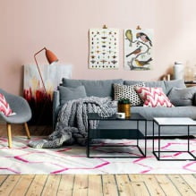 Дизайн гостиной в розовых тонах: 50 фото примеров-20