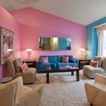 Дизайн гостиной в розовых тонах: 50 фото примеров-21
