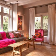 Дизайн гостиной в розовых тонах: 50 фото примеров-3
