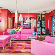 Дизайн гостиной в розовых тонах: 50 фото примеров-2