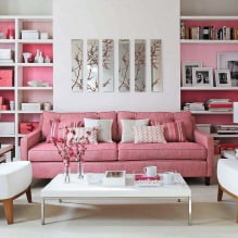 Дизайн гостиной в розовых тонах: 50 фото примеров-15