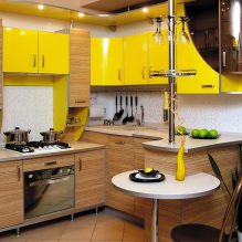 Дизайн угловой кухни с барной стойкой-17