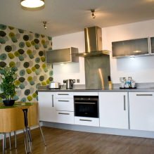 Дизайн кухни с зелеными обоями: 55 современных фото в интерьере-14