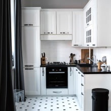 Дизайн белой кухни с черной столешницей: 80 лучших идей, фото в интерьере-11