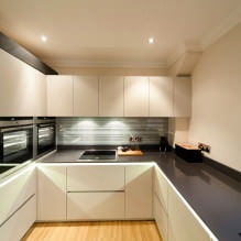 Дизайн белой кухни с черной столешницей: 80 лучших идей, фото в интерьере-14