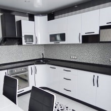 Дизайн белой кухни с черной столешницей: 80 лучших идей, фото в интерьере-16
