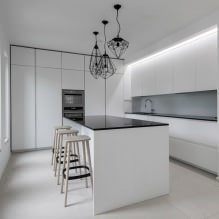 Дизайн белой кухни с черной столешницей: 80 лучших идей, фото в интерьере-9