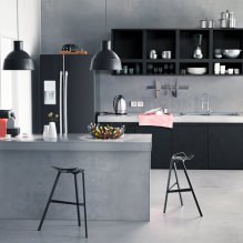 Черный гарнитур в интерьере в кухне: дизайн, выбор обоев, 90 фото-4