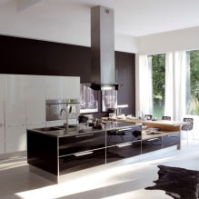 Черный гарнитур в интерьере в кухне: дизайн, выбор обоев, 90 фото-7