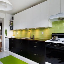 Черный гарнитур в интерьере в кухне: дизайн, выбор обоев, 90 фото-1