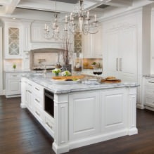 Белый кухонный гарнитур: особенности выбора, сочетания, 70 фото в интерьере-24