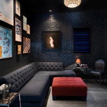 Черный диван в интерьере: материалы обивки, оттенки, формы, идеи дизайна, сочетания-2