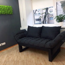 Черный диван в интерьере: материалы обивки, оттенки, формы, идеи дизайна, сочетания-6