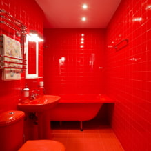 Красная ванная комната: дизайн, сочетания, оттенки, сантехника, примеры отделки туалета-0