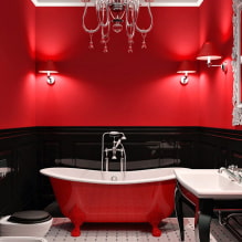Красная ванная комната: дизайн, сочетания, оттенки, сантехника, примеры отделки туалета-2