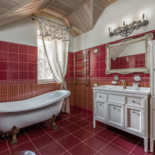 Красная ванная комната: дизайн, сочетания, оттенки, сантехника, примеры отделки туалета-6