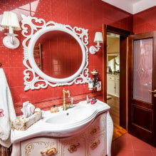 Красная ванная комната: дизайн, сочетания, оттенки, сантехника, примеры отделки туалета-7