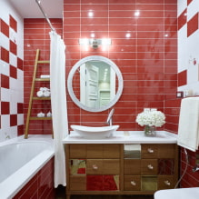 Красная ванная комната: дизайн, сочетания, оттенки, сантехника, примеры отделки туалета-8