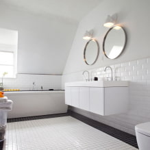 Белая ванная комната: дизайн, сочетания, отделка, сантехника, мебель и декор-4
