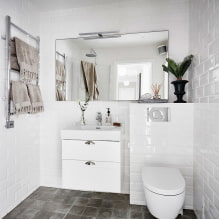 Белая ванная комната: дизайн, сочетания, отделка, сантехника, мебель и декор-5