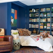Синяя спальня: оттенки, сочетания, выбор отделки, мебели, текстиля и освещения-4