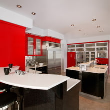 Красно-черная кухня: сочетания, выбор стиля, мебели, обоев и штор-0