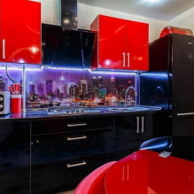 Красно-черная кухня: сочетания, выбор стиля, мебели, обоев и штор-2