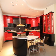 Красно-черная кухня: сочетания, выбор стиля, мебели, обоев и штор-3