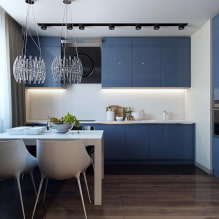 Синяя кухня: варианты дизайна, сочетания цвета, реальные фото-0