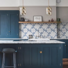 Синяя кухня: варианты дизайна, сочетания цвета, реальные фото-5
