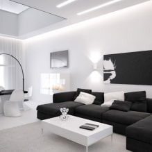 Черно-белая гостиная: особенности дизайна, реальные примеры в интерьере-2