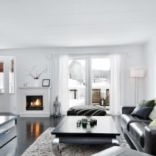 Черно-белая гостиная: особенности дизайна, реальные примеры в интерьере-4