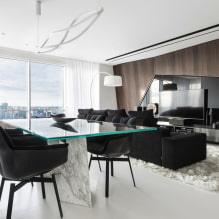 Черно-белая гостиная: особенности дизайна, реальные примеры в интерьере-8