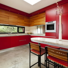 Кухня красного цвета: особенности дизайна, фото, сочетания-4
